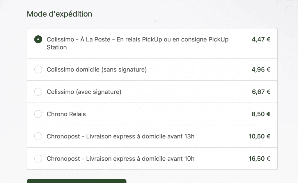 mode de livraison Green Dogs